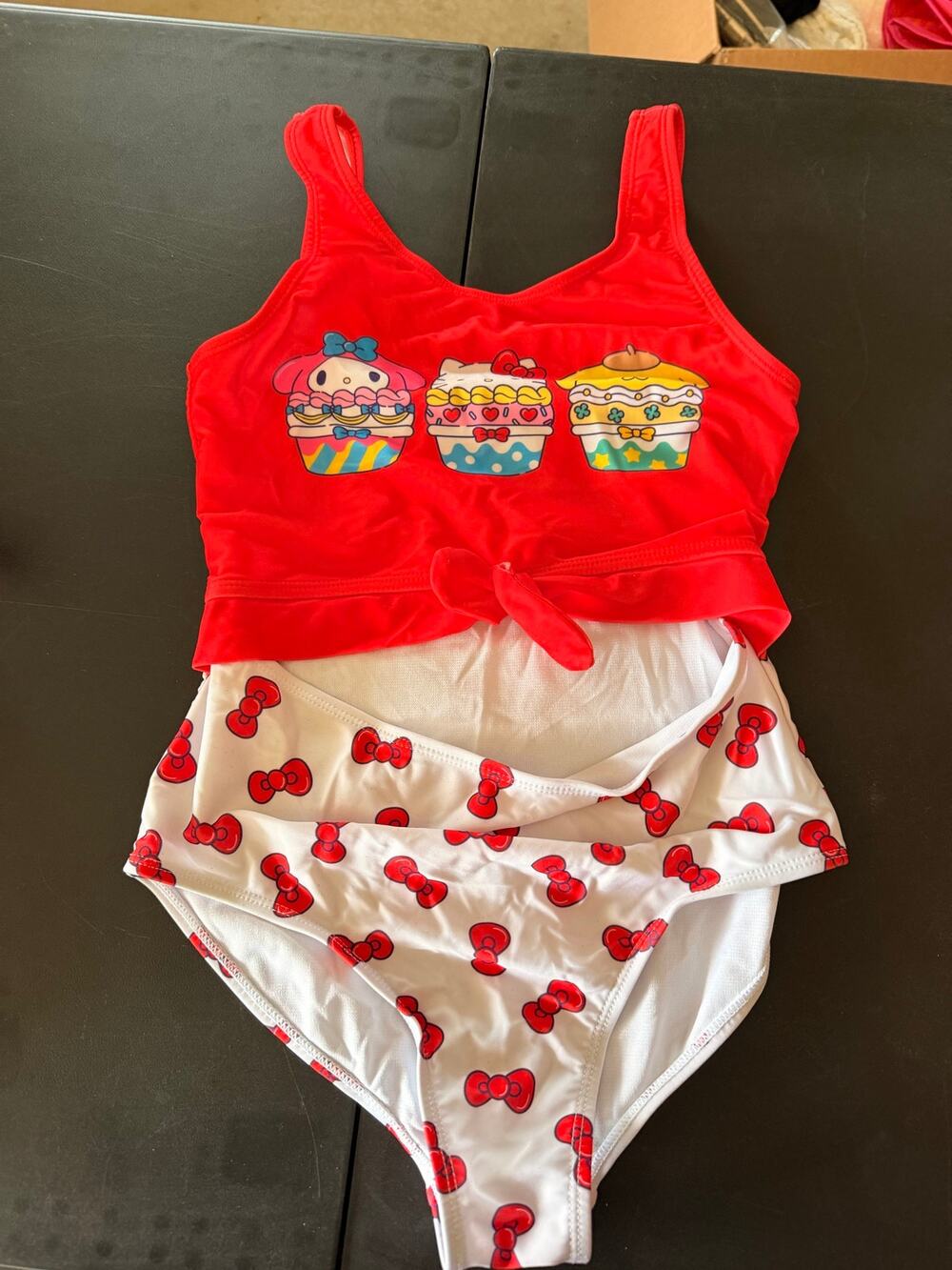 Hello Kitty and Friends Girls Swimsuit - Size 10/12 - Sanrio Cupcake